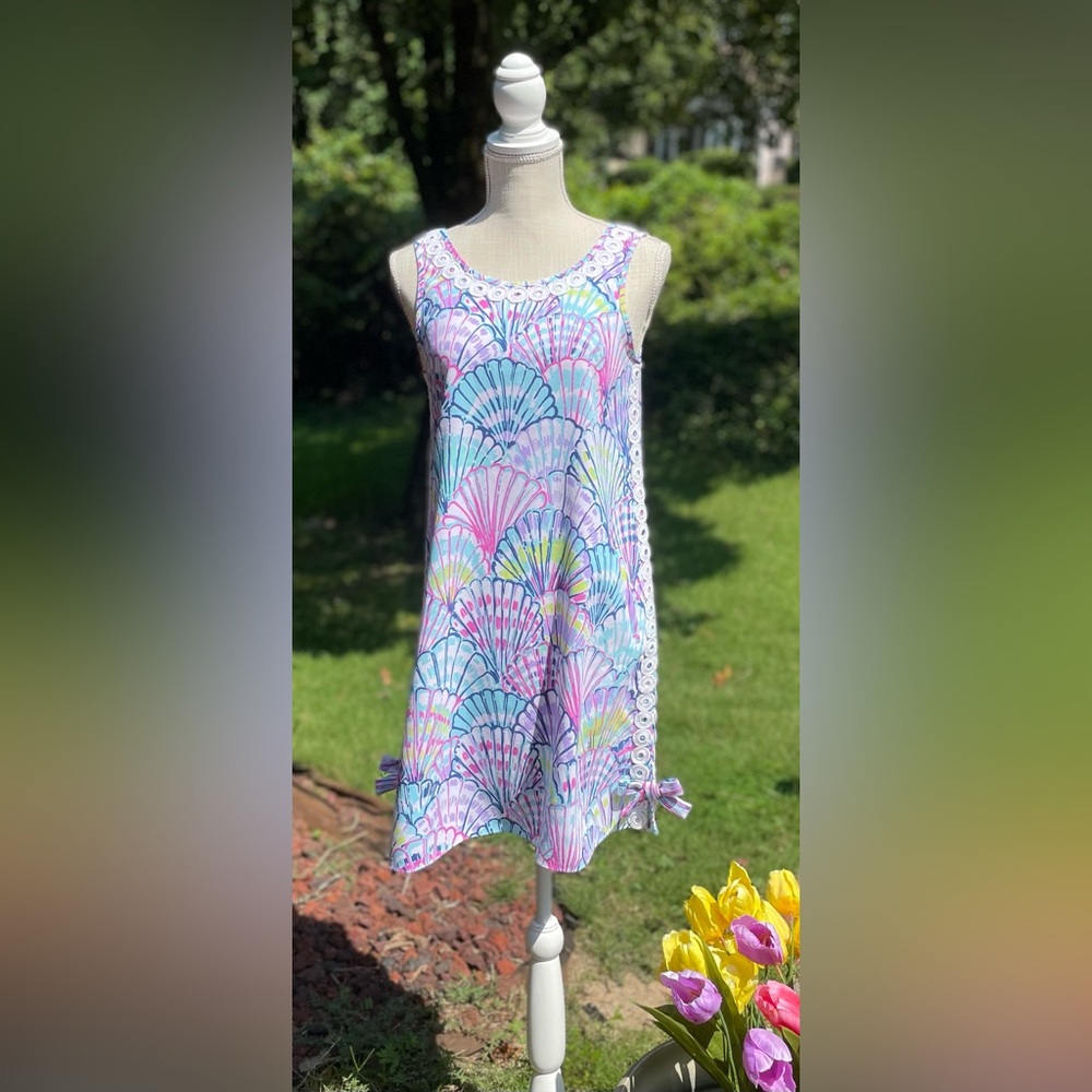 NWOT Lilly Pulitzer Stella Shift Dress in Shello Serene Blue. Size 0. 🐚🌸
